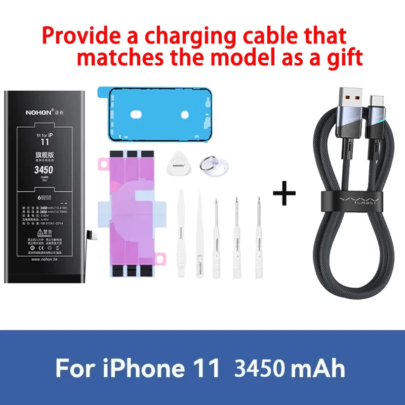 NOHON phone Battery For Apple iPhone 6 7 8 X XR XS 11 12 13 