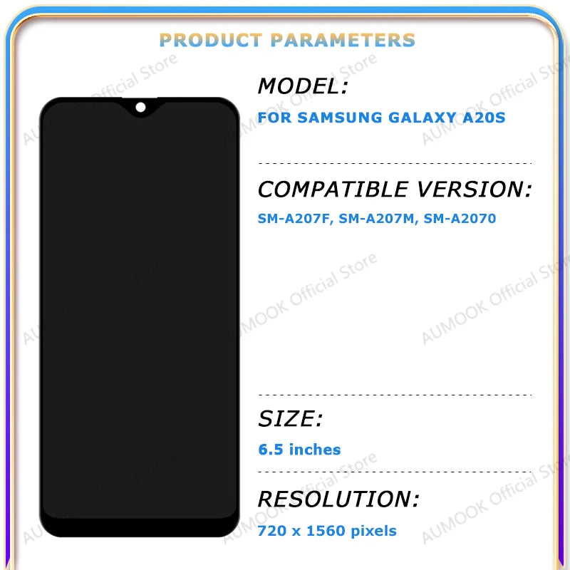 6.5 LCD Display For Samsung Galaxy A20s A207F A207M A2070 To