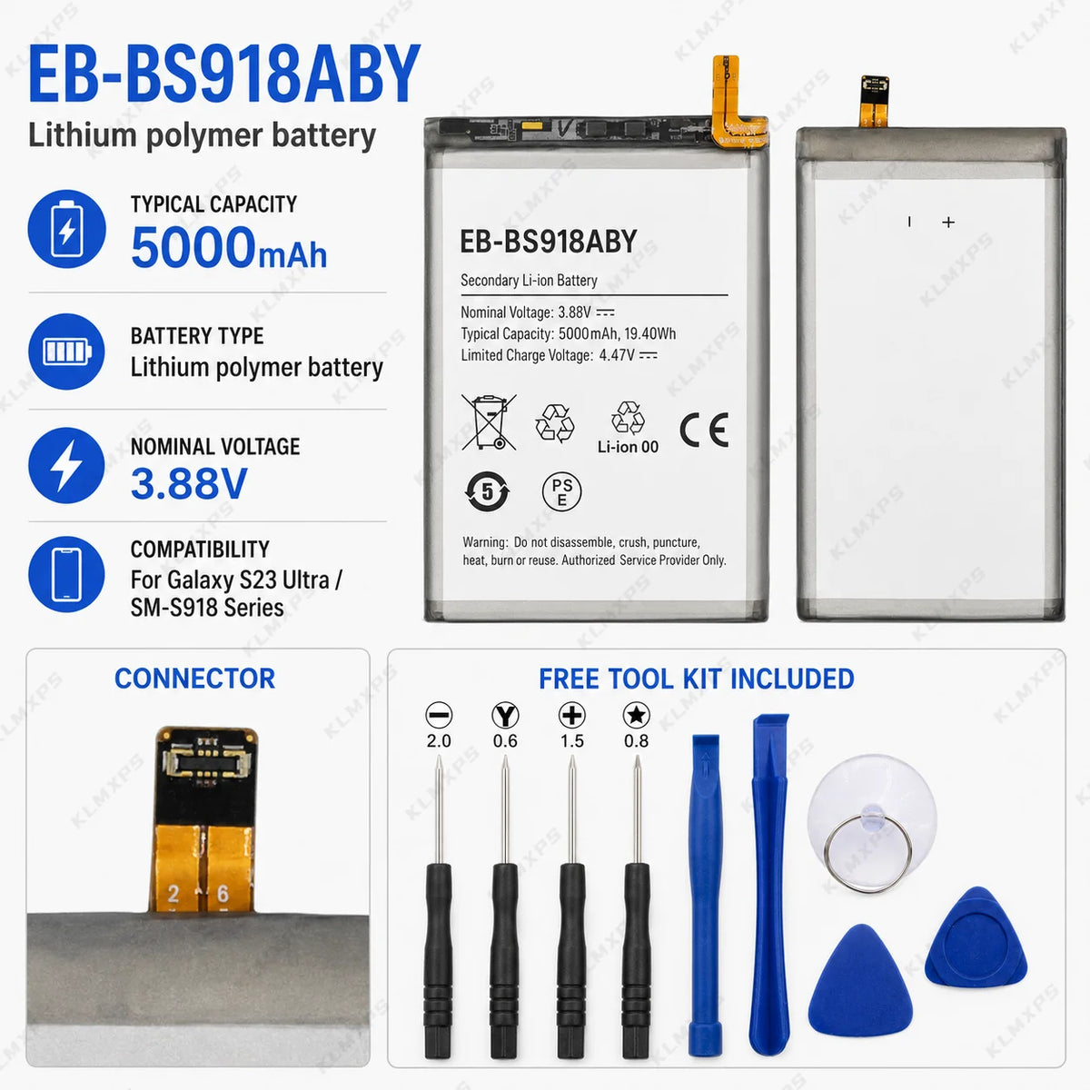 EB-BS918ABY 5000mAh Original Capacity Battery for Samsung S2