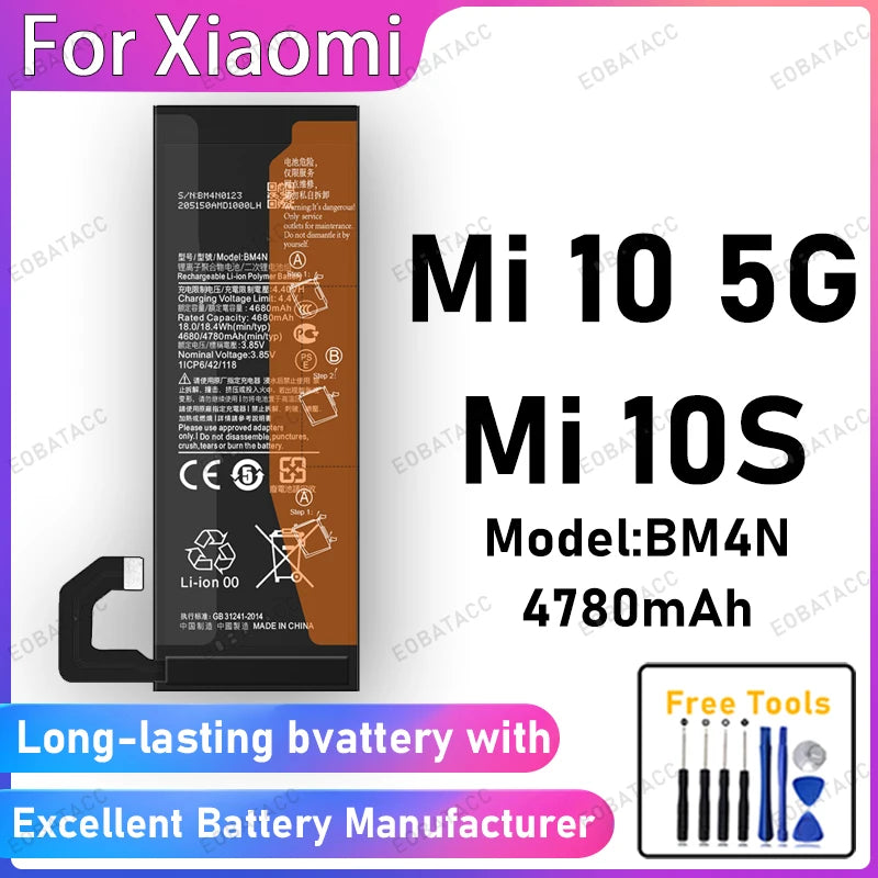 New 4780mAh BM4N Battery for Xiaomi Mi 10 5G/Mi 10S - Replac