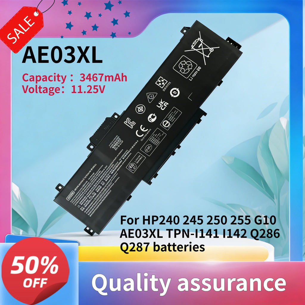 3467mAh 11.25V AE03XL Replacement Battery For HP 240 245 250