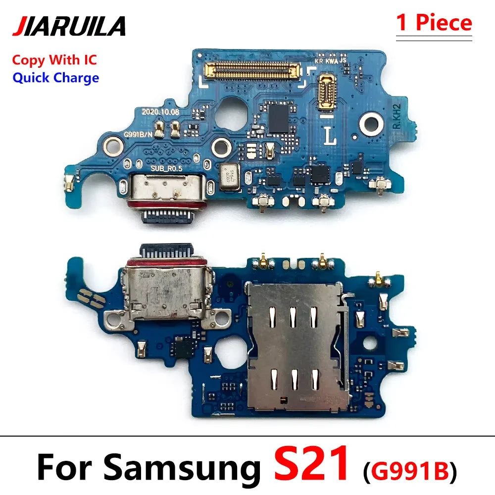 USB Charger Dock Connector Charging Port Microphone Main WIFI LCD Flex Replacement For Samsung S21 G991B / G991N fast charging