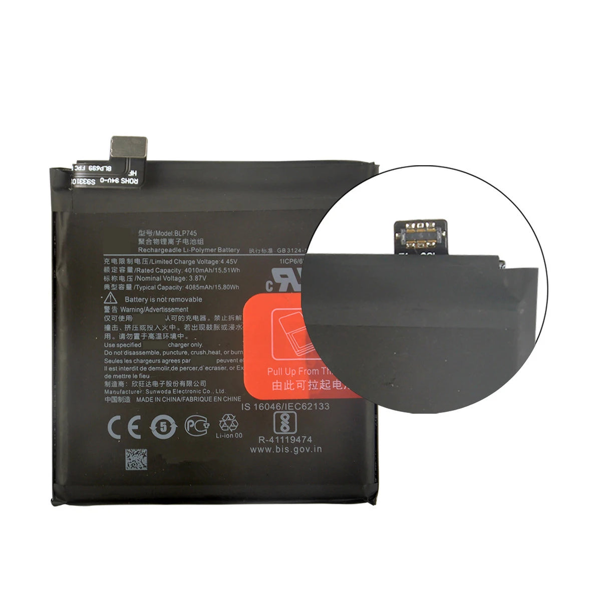 100% Orginal BLP745 4085mAh Replacement Battery For OnePlus 