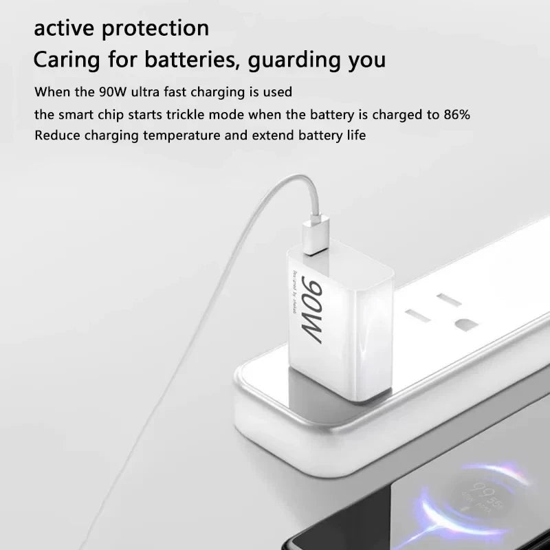 90W EU US Plug Usb Charger Turbo Fast Charging Power Adapter