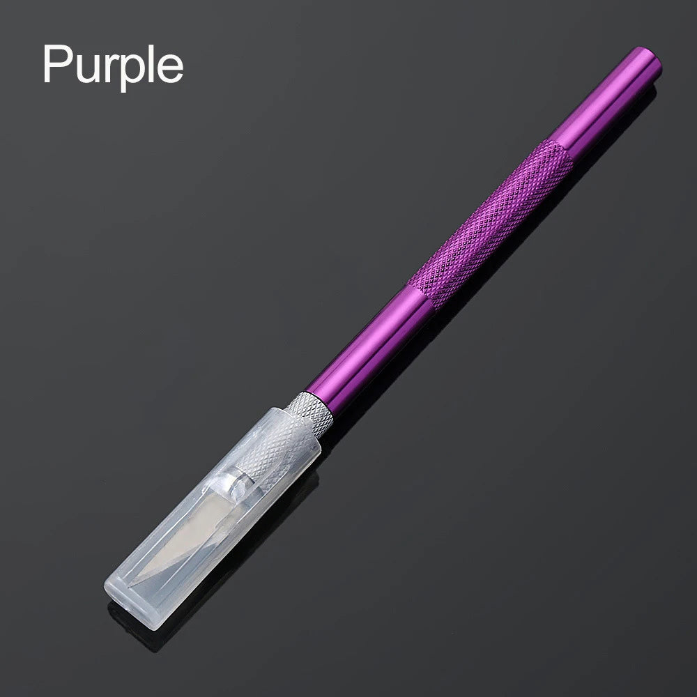 Non-Slip Metal Scalpel Knife Tools Kit Cutter Engraving Craft Knives + 5pcs Blades Mobile Phone PCB DIY Repair Hand Tools