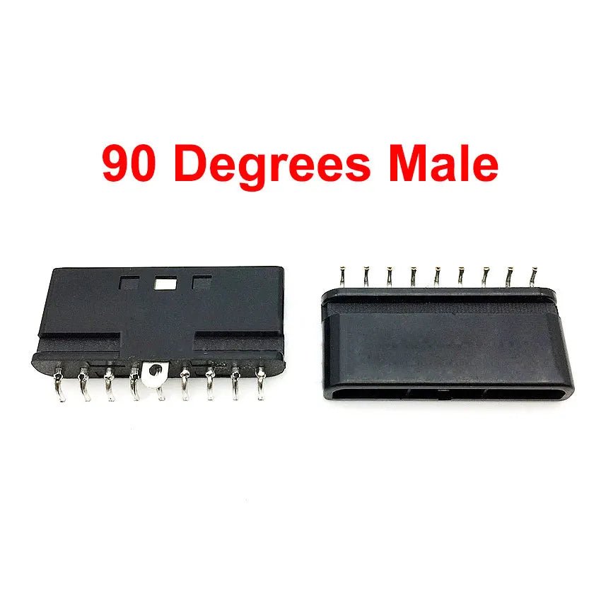 JCD 1 Pieces Replacement 9 Pin 90 180 Degrees Game Controller Interface Male Female Socket Slot Connector for PS2 Console