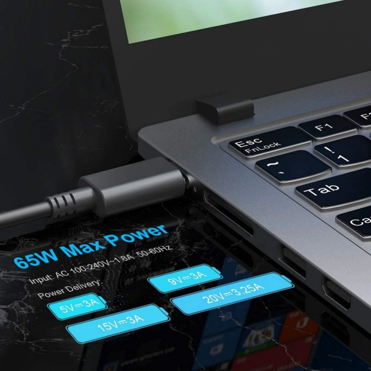 65W USB C Charger Compatible with Lenovo ASUS ACER Samsung H