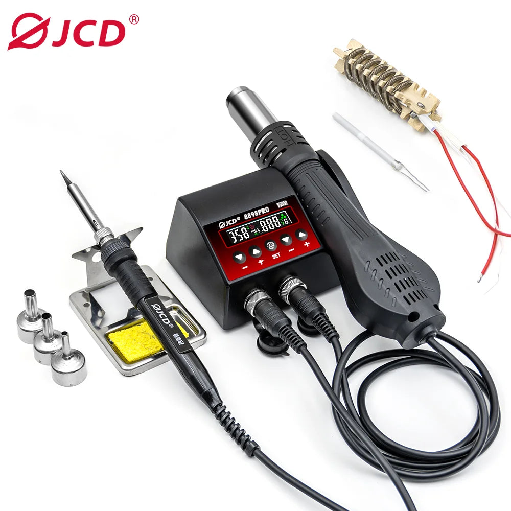 JCD 750W Soldering Station 8898Pro LCD HD Digital Display 2 in 1 Rework Welding Station For Phone BGA SMD PCB IC Repair Tools