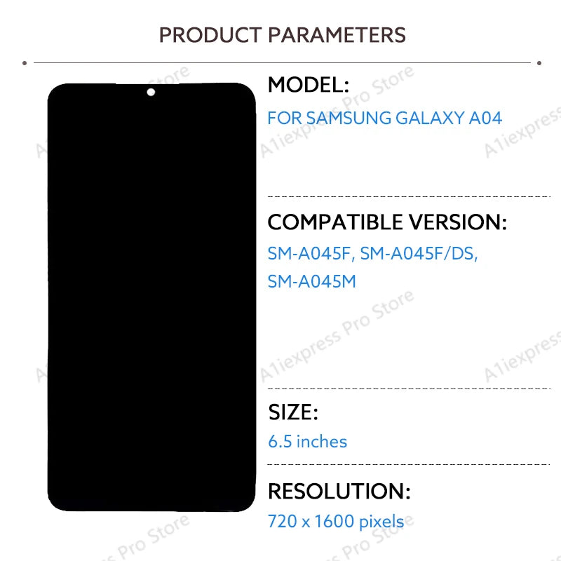A04 For Samsung Galaxy A04 SM-A045F 6.5 inch PLS LCD Touch D