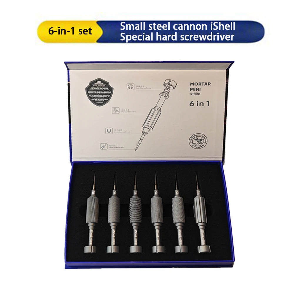 MECHANIC 6 in 1 iShell Precision Screwdriver Set for iPhone17 Samsung Huawei OPPO VIVO Etc Mobile Phone Repair Tools