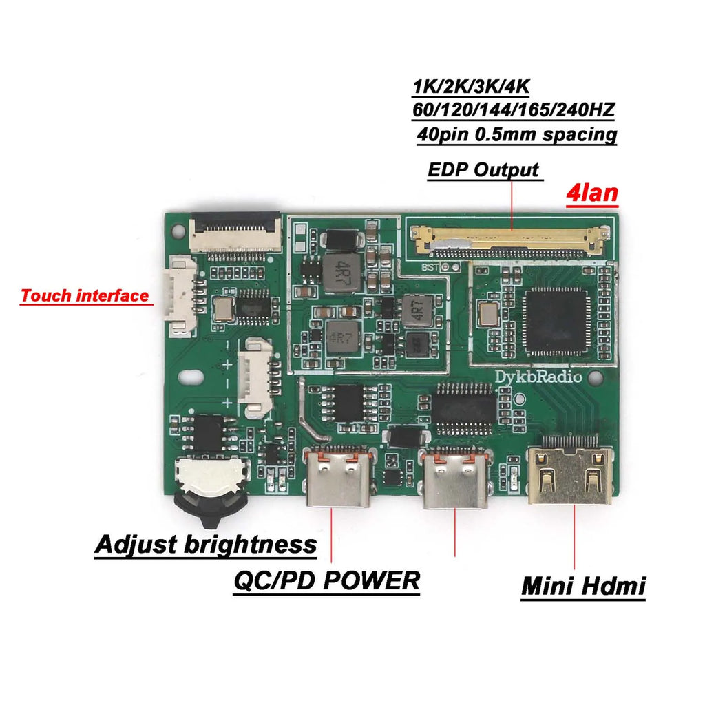 2K 4K DP To EDP Driver Board 40PIN EDP Signal Adapter Projec