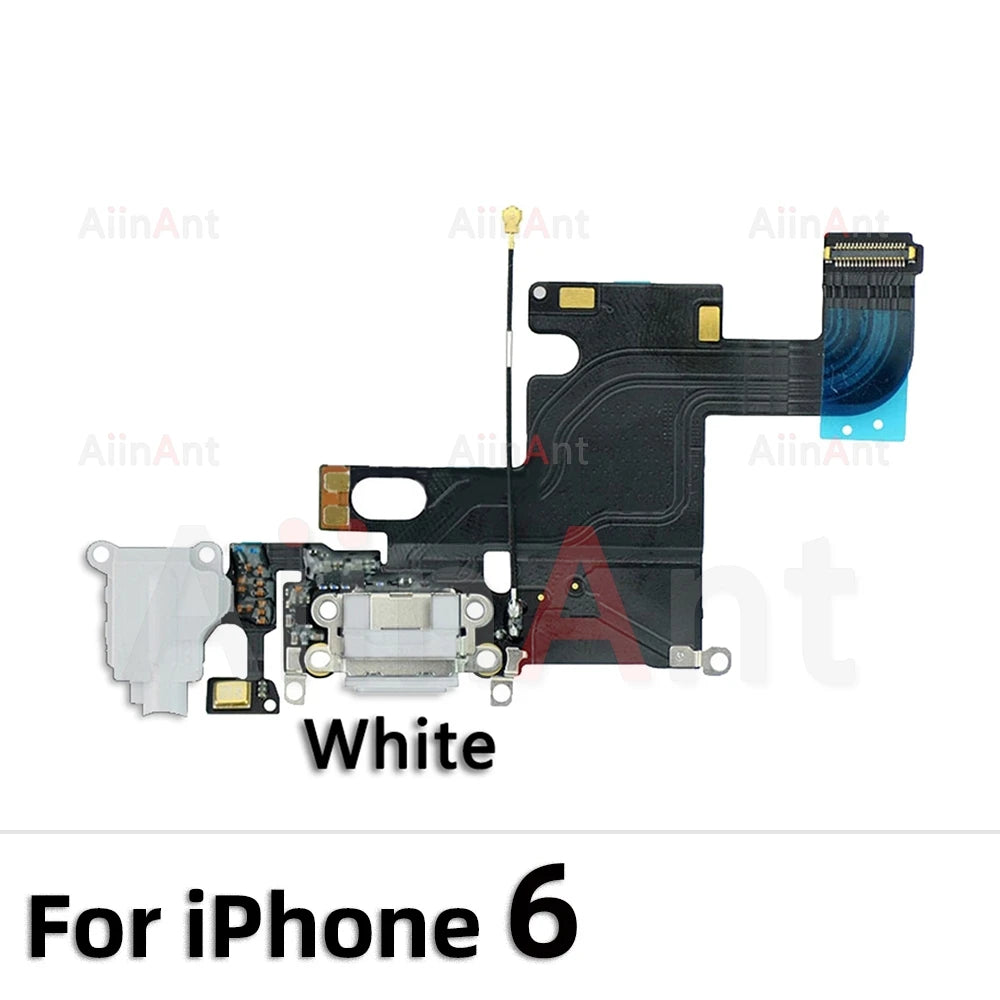 AiinAnt Dock USB Mic Board Charger Connector Fast Charging Port Flex Cable For iPhone 5s 6 6s Plus SE 2 3 2020 2022 Phone Parts