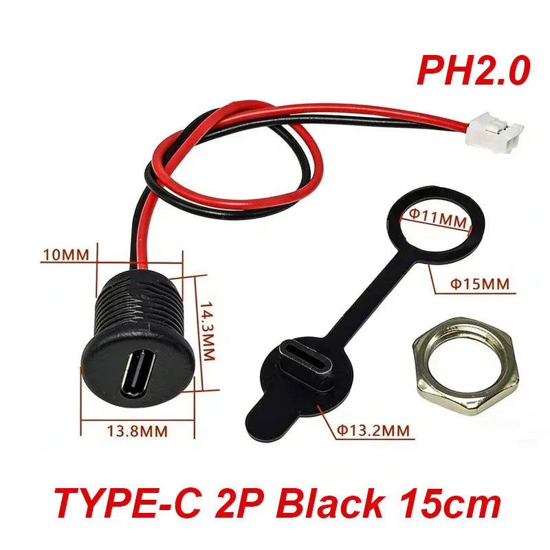 1/5PC 2/4/5Pin USB Type C Connector Type-C Female Socket Wit