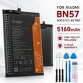 For Xiaomi Poco X3 Pro BN57 Replacement Battery 5160mAh High