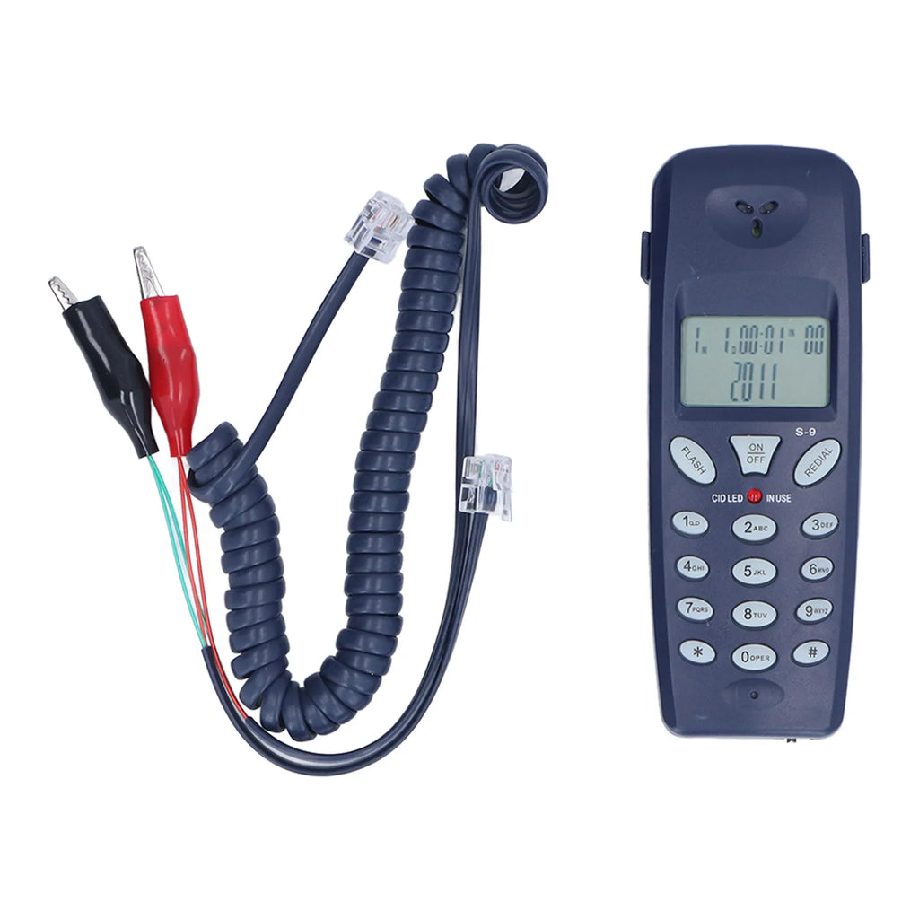 Wired landline phone FSK/DTMF caller ID display 12-digit LCD