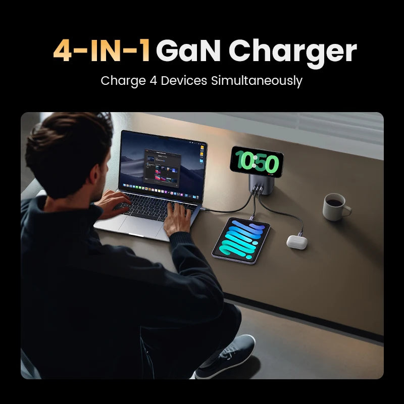 UGREEN GaN 65W Desktop Charger Qi2 15W Magnetic Wireless Cha