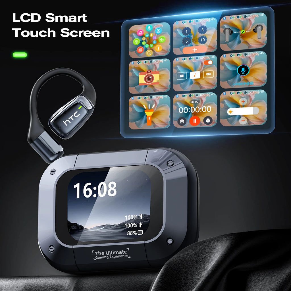 HTC NE25 OWS Earbuds AI Translator LCD Touch Screen Bluetoot