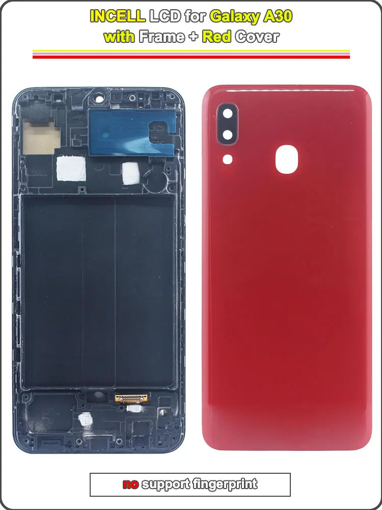 AMOLED LCD for Samsung Galaxy A30 LCD Display Touch Screen Digitizer Assembly for Samsung A30 A305F A305G Phone LCD with Frame