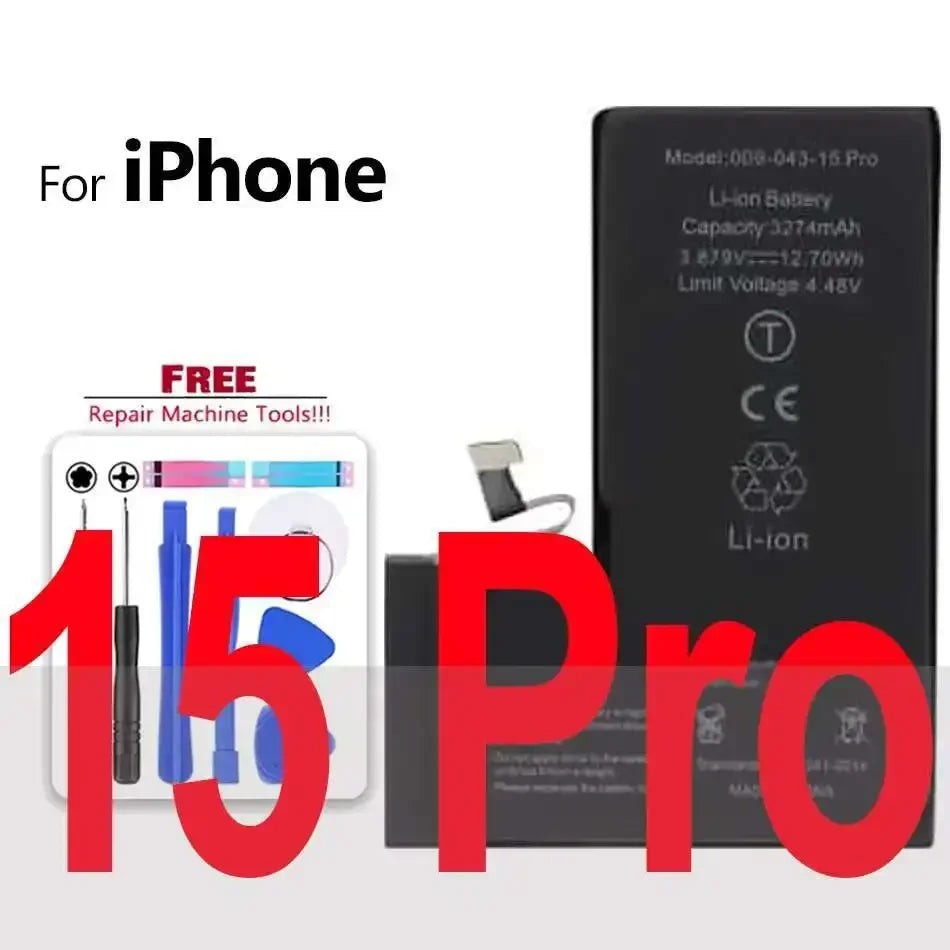 Li-ion Battery For iPhone 11 12 13 14 15 Pro Max Mini Plus SE X XR XS Max 12mini 13pro 13promax Replacement Phone Batteries
