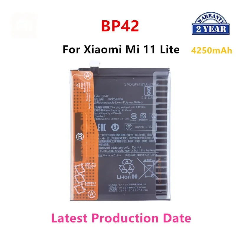 100% Orginal BP42 4250mAh Battery For Xiaomi Mi 11 Lite High