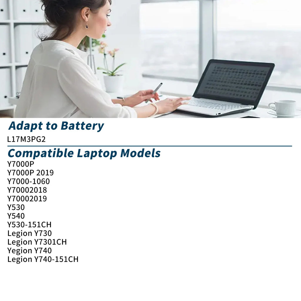 BVBH L17M3PG2 Replacement Laptop Battery for Lenovo Y530 Y54