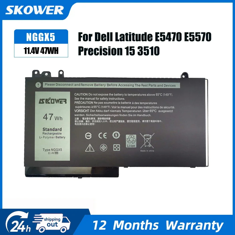SKOWER Replacement 6MT4T NGGX5 Laptop Battery for Dell Latit