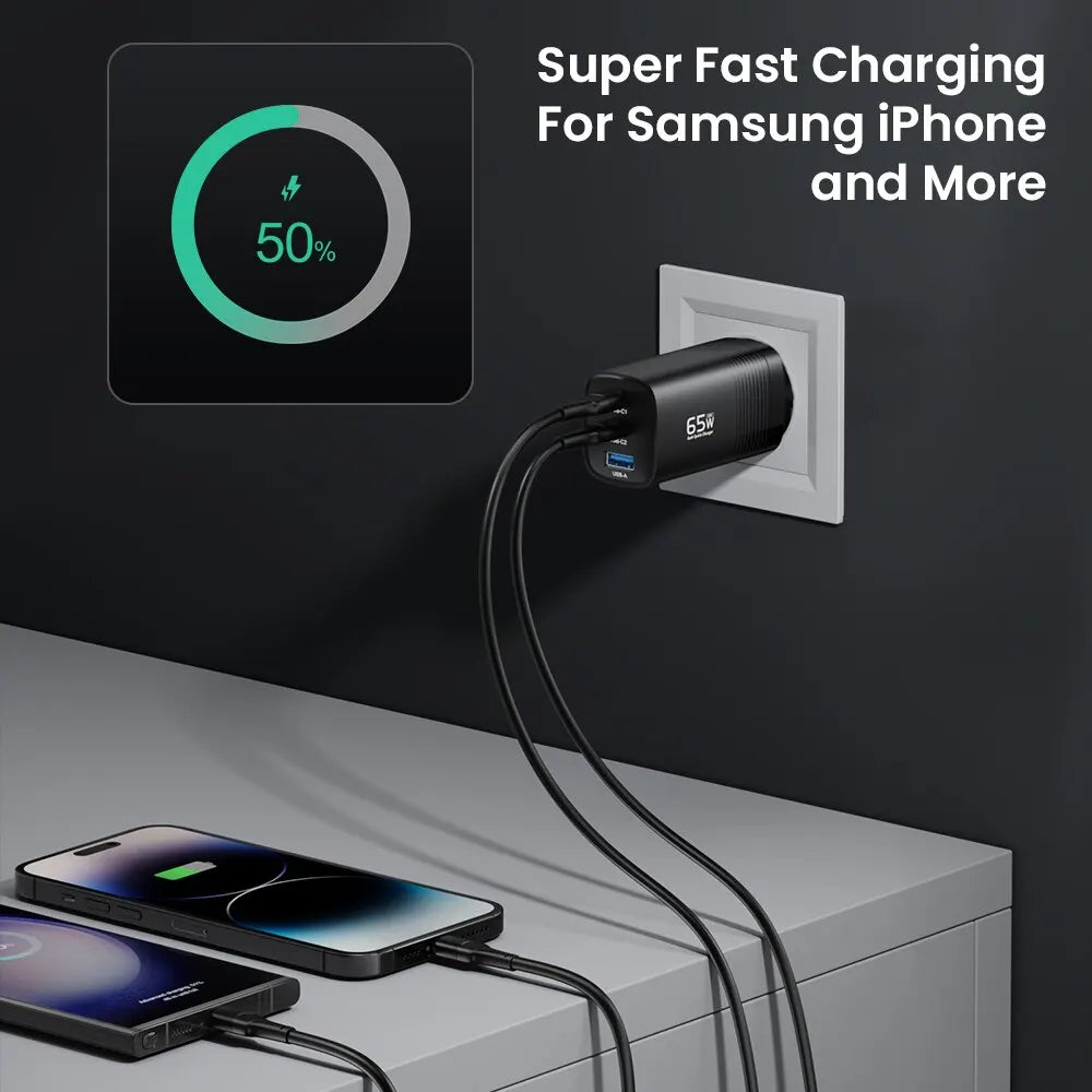 ASOMETECH GaN USB Type C Charger 65W 45W PPS PD QC4.0 Quick 