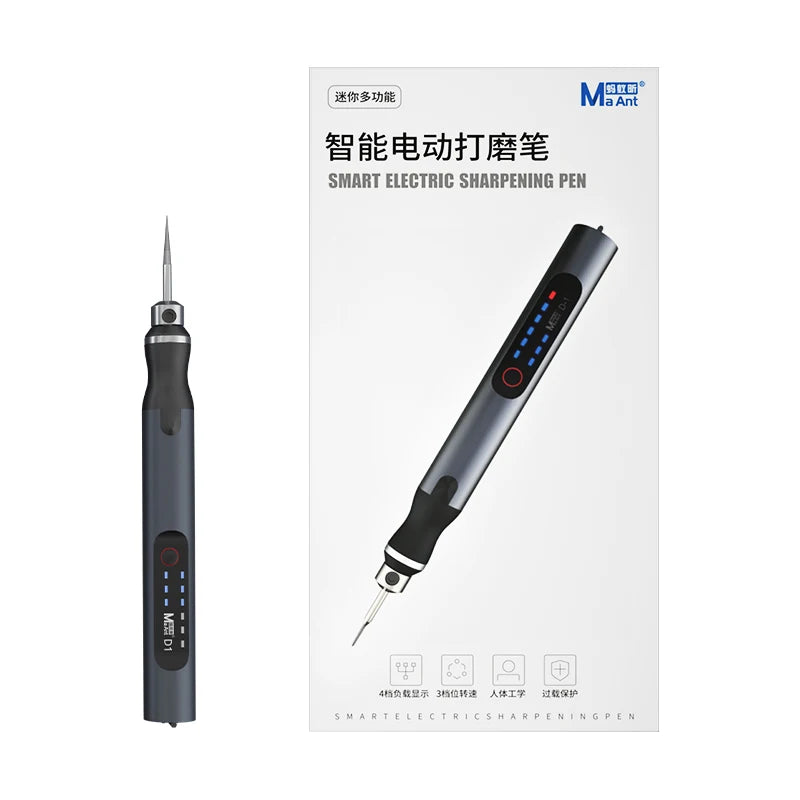 MaAnt D2 Electric Grinding Pen Intelligent Charging Engraving Pen Phone CPU IC Polishing Lattice Cutting Tools LCD OCA Remover