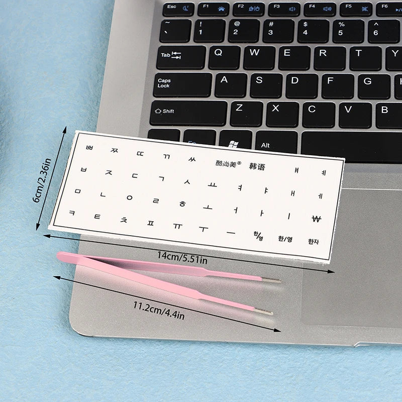 Korean Hangul Transparent Tear Off Keyboard Stickers Universal Laptop Desktop Single Film Engraved Keycap Replacement Sticker