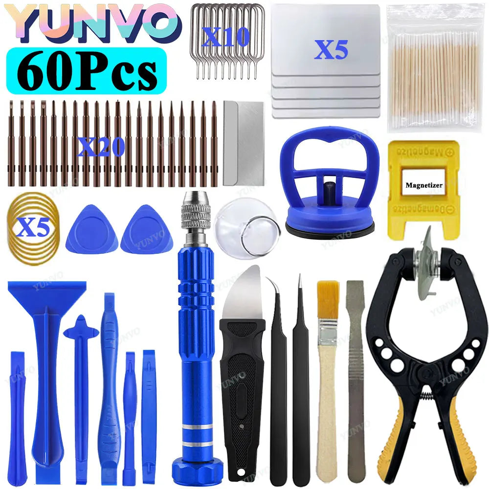 60x Mobile Phone Repair Tools Screwdriver Tablet Battery Dis