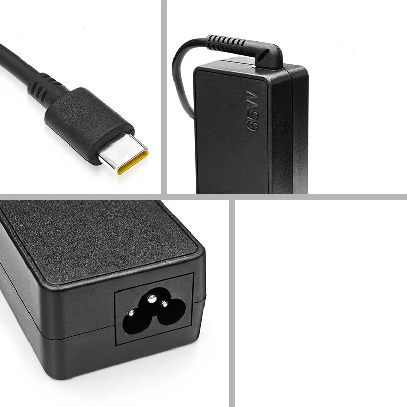 65W 20V 3.25A USB Type-C Laptop Power Adapter AC Charger For