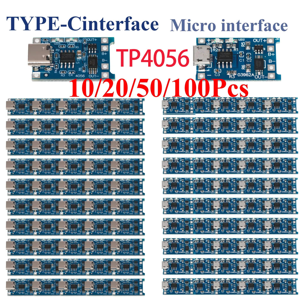 10/20/50/100PcsTP4056 1A Lithium Battery Charging Board Modu