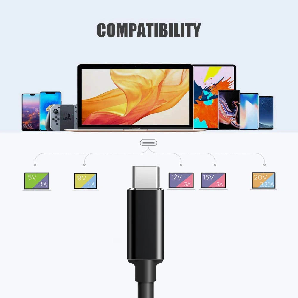 65W 20V USB C Type C PD Car Charger Dc Power Supply Adapter 