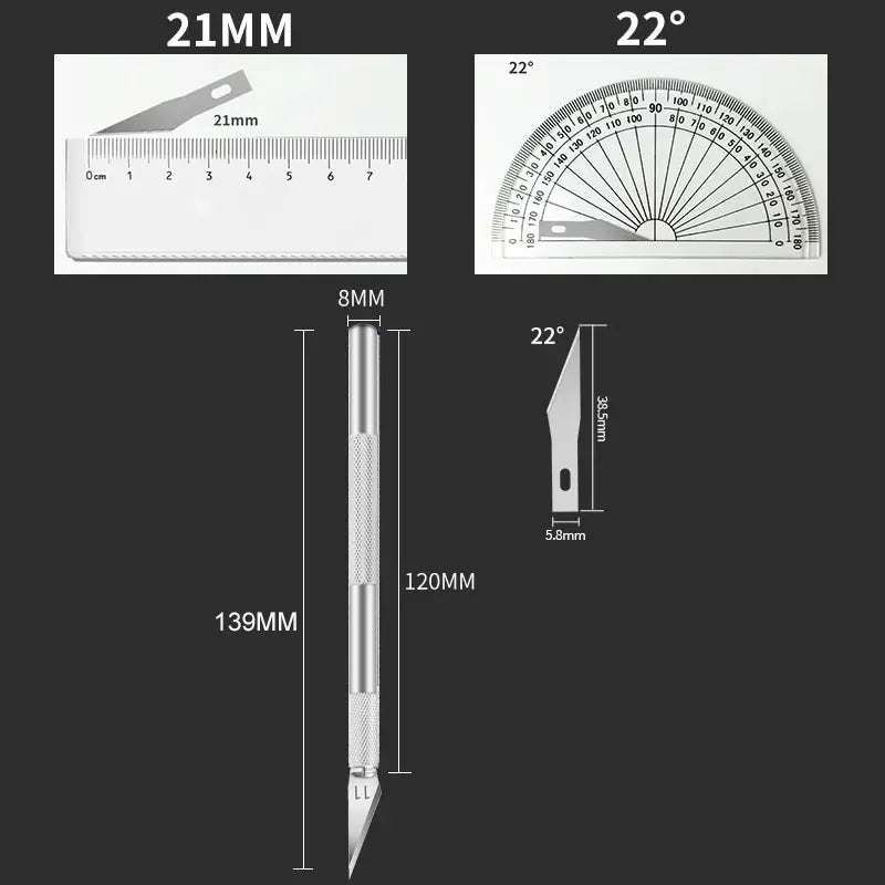 Non-Slip Metal Scalpel Knife Tools Kit Cutter Engraving Craf
