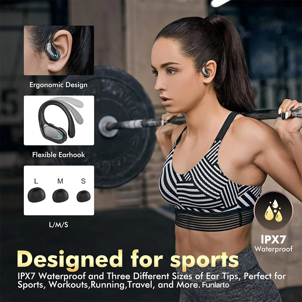 Funlarto Wireless Headphones Sport Bluetooth Earphones IPX7 