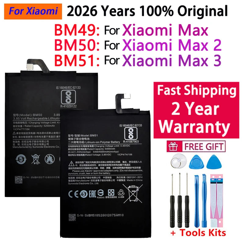 100% Original Replacement Battery For BM51 Xiaomi Mi Max 3 M