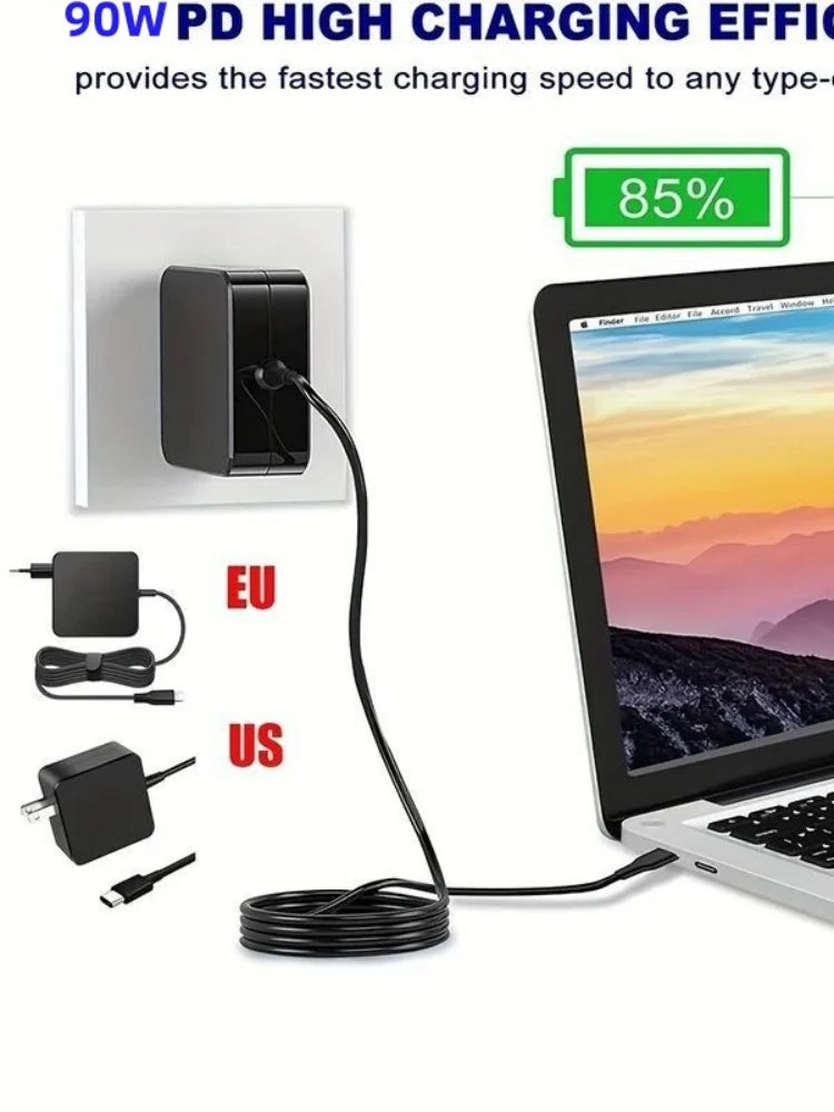 65W Max 61W 45W USB C Type C Phone Laptop Charger Power Adap
