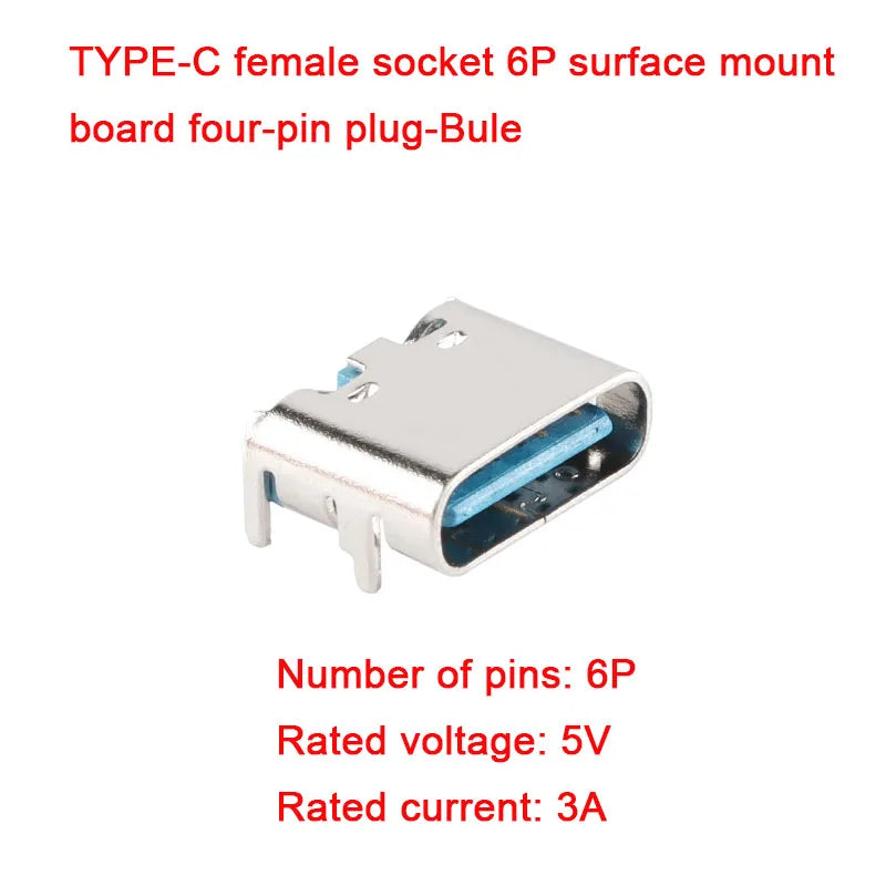 10Pcs/5Pcs USB Connector Type C Female Charging Port Jack 2/6/16 Pin Type-C Socket PCB Soldering SMD SMT DIY Repair Adapter