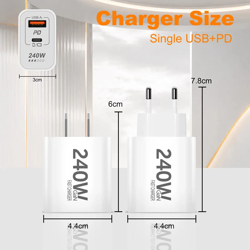 Lenovo 240W GaN PD USB C Charger Fast Charging For iPhone 17