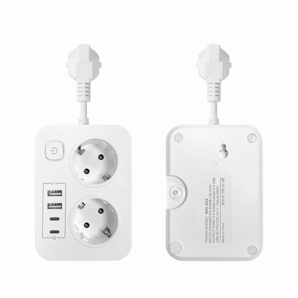 Bolantedz EU Plug 3250W 13A 250V Safety Switch European Powe