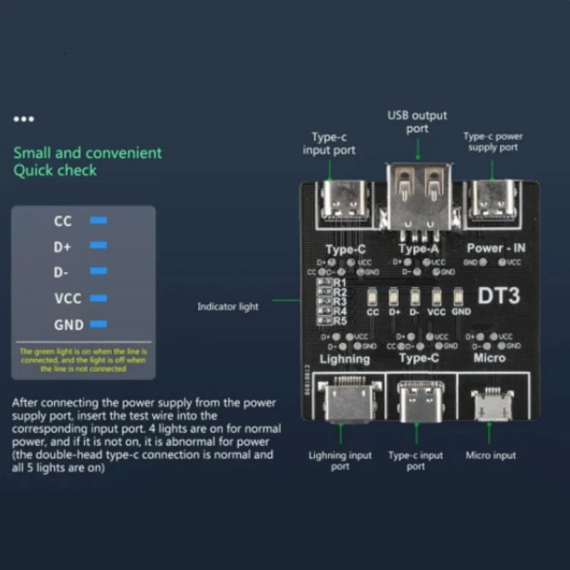 USB Data Cable On-Off Detection Board for Micro Type-C Port 