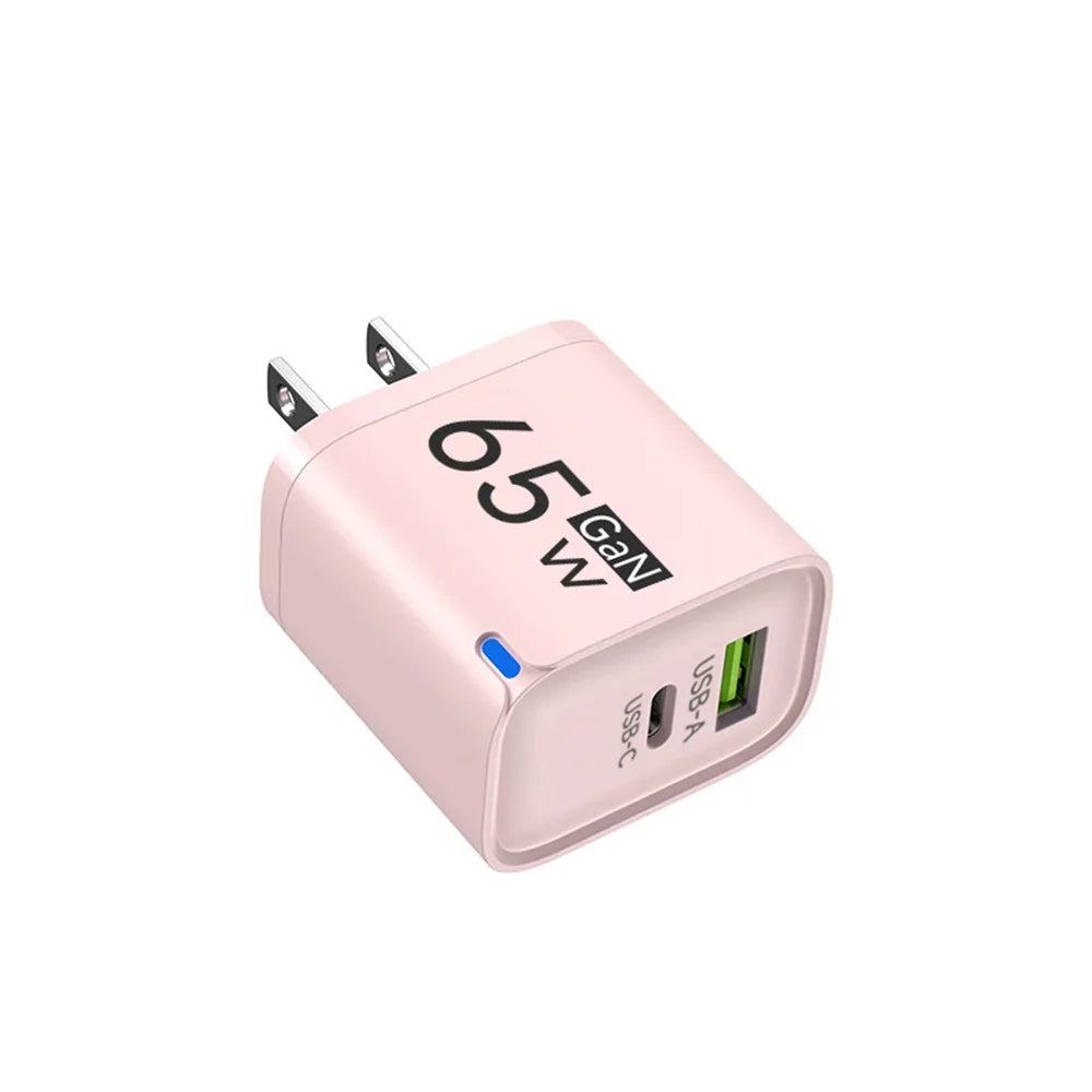 PD 65W USB C Fast Charger Quick Charge Wall Adapter For iPhone 16 17 Xiaomi Samsung Huawei OnePlus EU US UK Plug Travel Charger