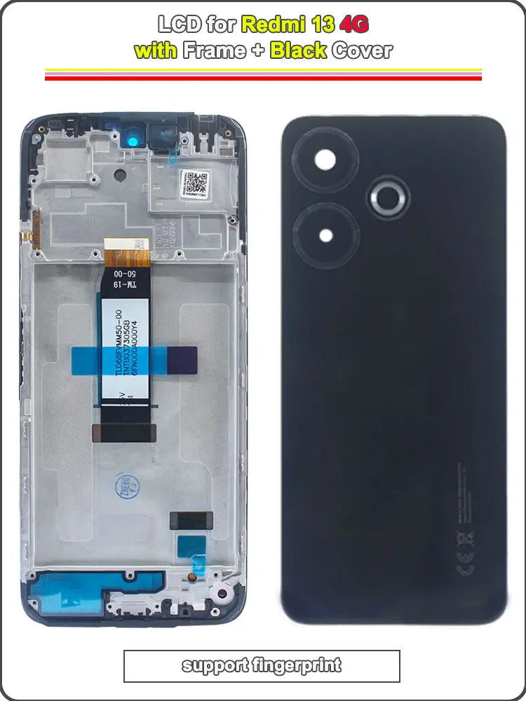 NEW LCD for Redmi 13 4G Phone Display Touch Screen Assembly Replacement for Redmi 13 4G 24040RN64Y Phone LCD with Frame