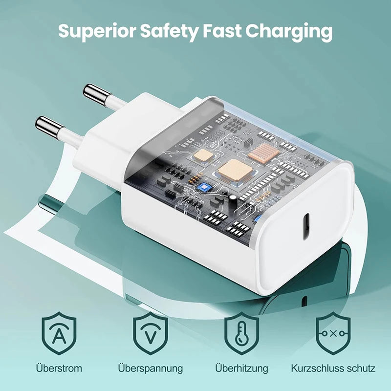 PD 40W Charger USB C Fast Charging Cable For iPhone 17 16 15