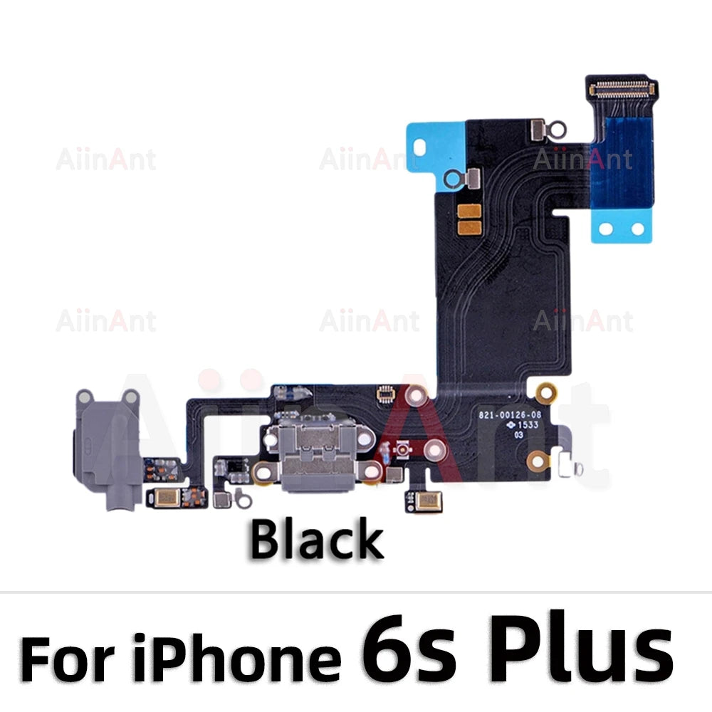 AiinAnt Dock USB Mic Board Charger Connector Fast Charging Port Flex Cable For iPhone 5s 6 6s Plus SE 2 3 2020 2022 Phone Parts