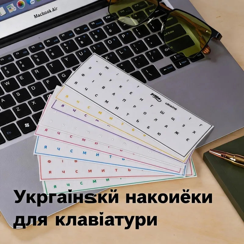 Ukrainian Keyboard Transfer Stickers Us Qwerty Waterproof Pv