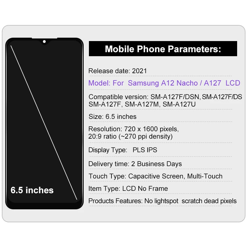 OLED For Samsung A12 Nacho LCD Display Touch Screen Digitize