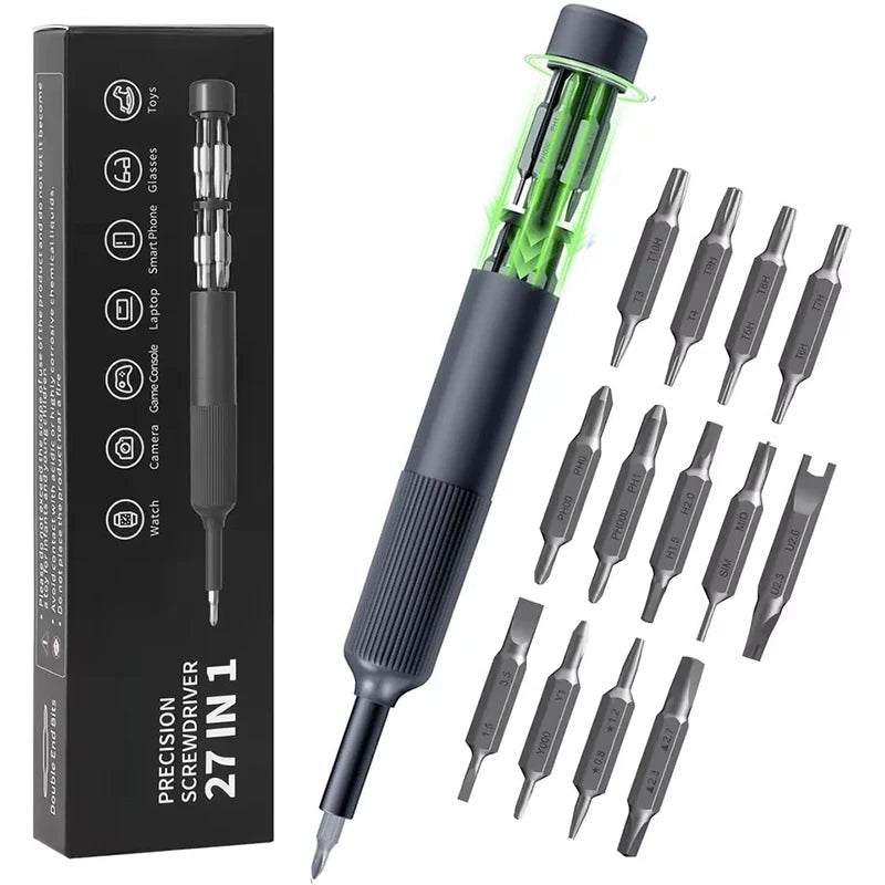 27 in 1 Precision Screwdriver Set Magnetic Bits Pen Style Ma