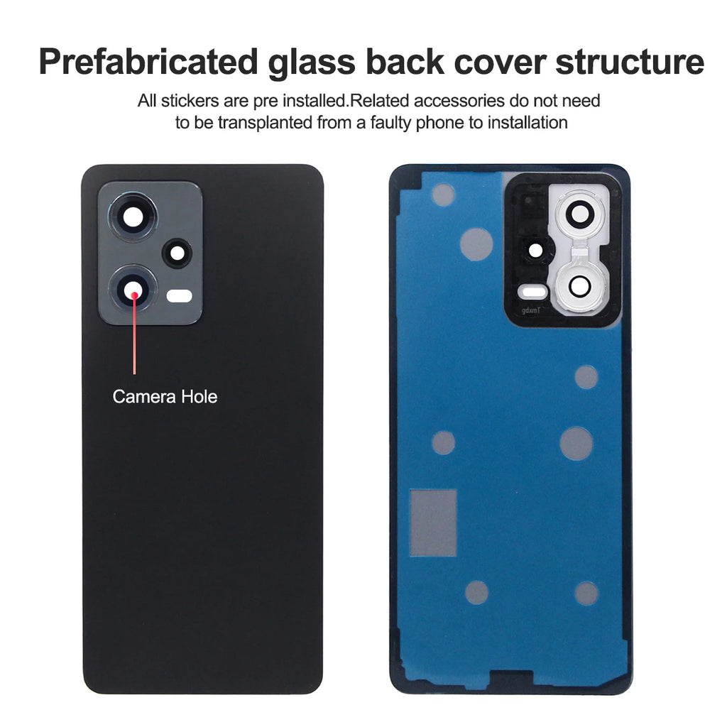 For Xiaomi Redmi Note 12 Pro 5G Back Glass Cover Housing Bat