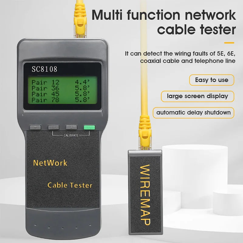SC8108 Portable LCD Network Tester Meter&LAN Phone Cable Tes